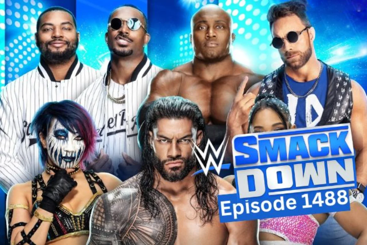 Crowd cheering at WWE SmackDown Episode 1488 in Berlin’s Uber Arena as LA Knight celebrates his United States Championship victory.