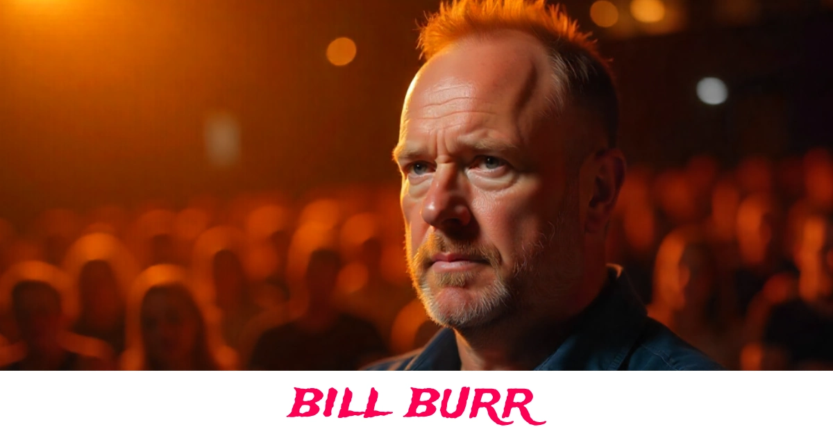 Bill Burr performing stand-up comedy during a live show
