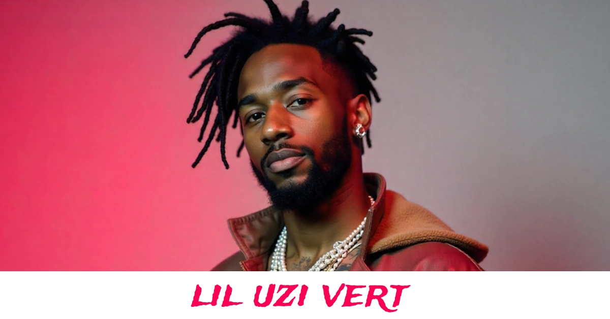 Lil Uzi Vert performing live on stage in vibrant fashion style.