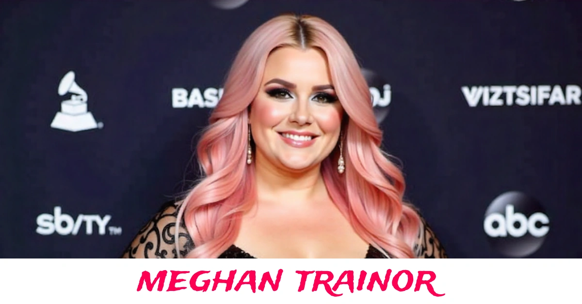 Meghan Trainor performing live at a concert in a glamorous outfit