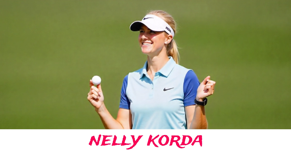 Nelly Korda celebrating victory at an LPGA tournament