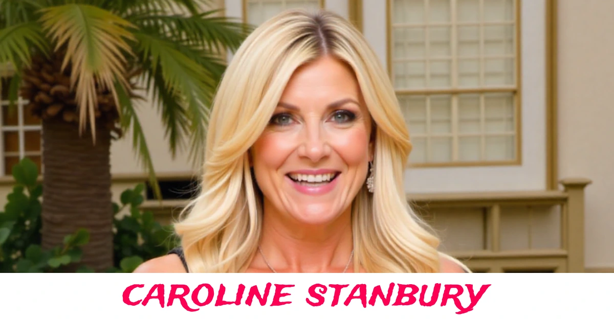 Caroline Stanbury posing in elegant fashion at a luxury Dubai event