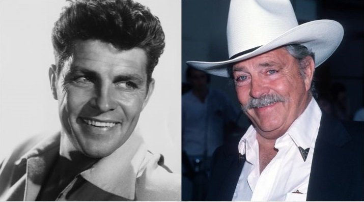 Dale Robertson in his youth and in his later years.